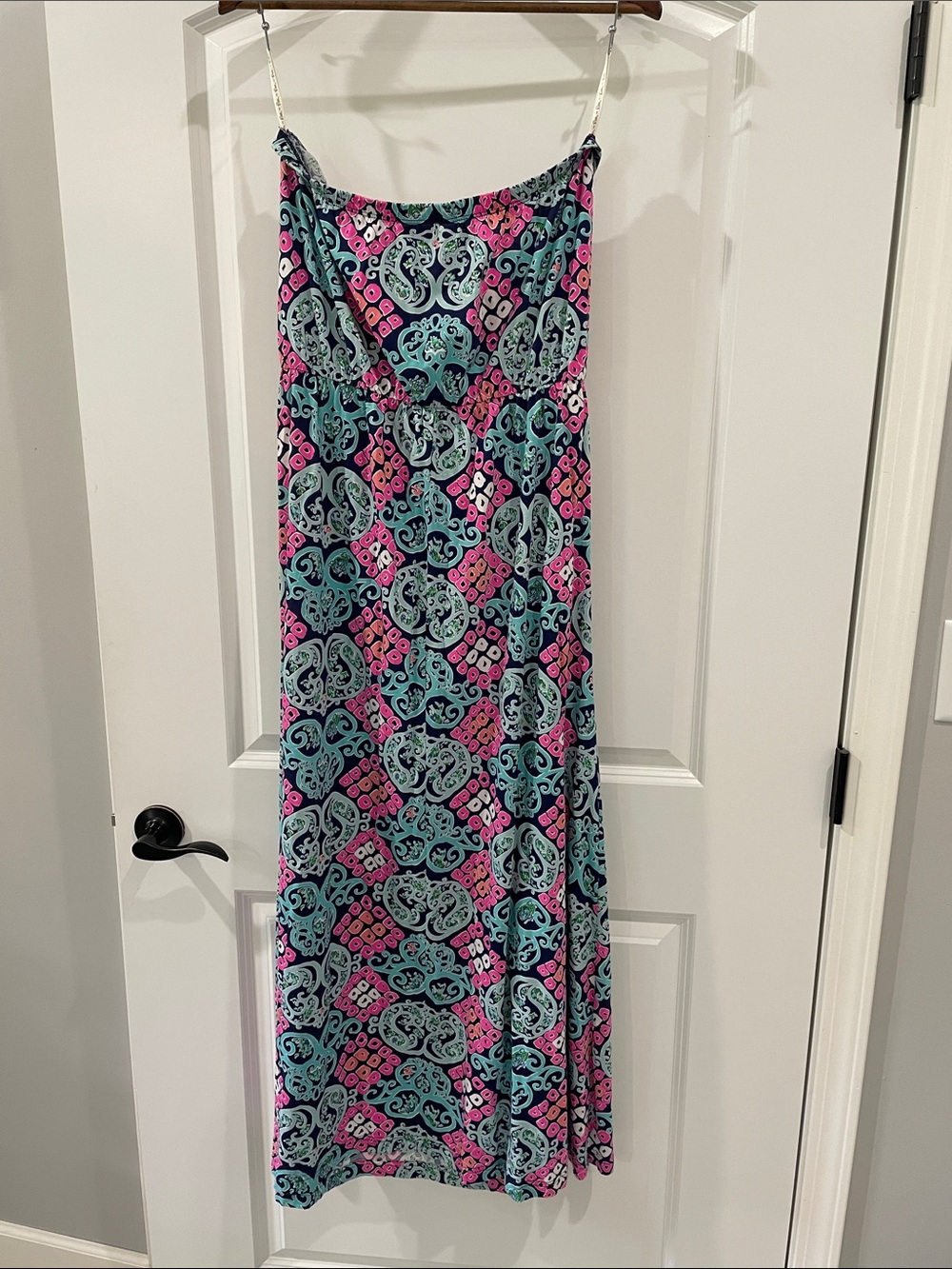 Lilly Pulitzer Navy, Teal & Hot Pink Printed Slip Dress
